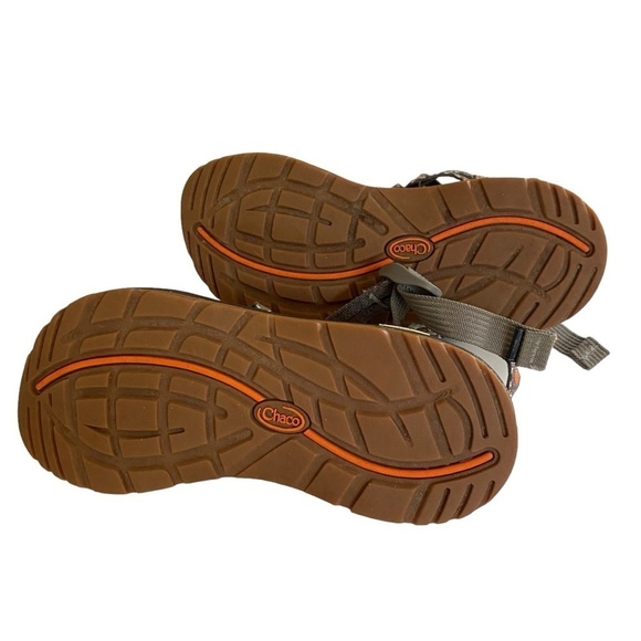 CHACO - SIZE 8 - THE CLASSIC CREED - ORANGE AZTEC WITH BLUE/ GRAY - EXC COND S4 - Picture 8 of 16